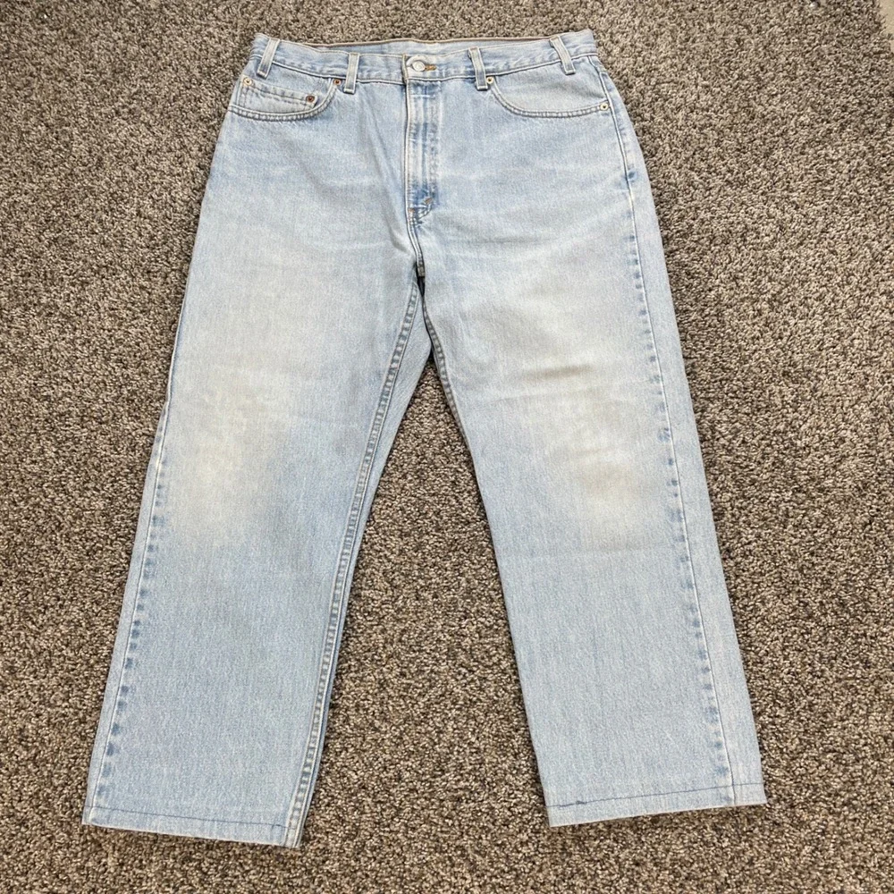 Vintage Levi's 505 Men's 34x25 Jeans USA Made 00s Straight Leg Light Wash